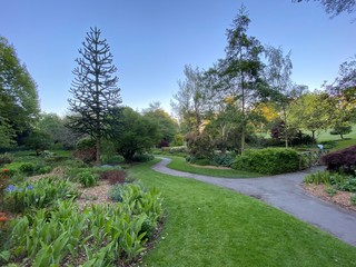 footpath in the garden in Lister Park, Bradford, Yorkshire, England