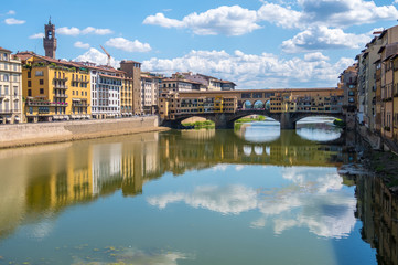 View of Ponte Vecchio and Arno River in Florence, Italy