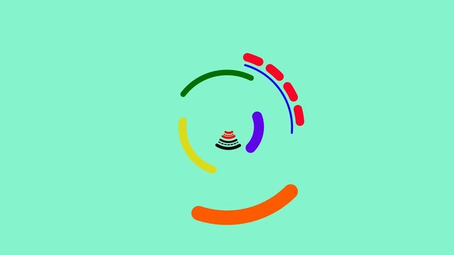 4K animation Multi colored Circles Radial Wipe transition, transparent background to suit all your projects.
