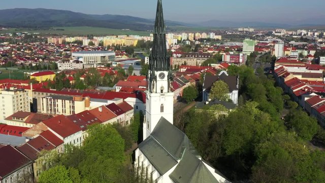 Aerial view of Spisska Nova Ves town in Slovakia