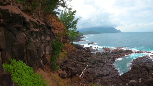Low Pass Next to Island Paraside Cliffs and Under Tree From FPV Race Drone Aerial