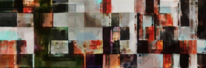 vintage geometric mosaic abstract background with very dark green, dark gray and tan colors