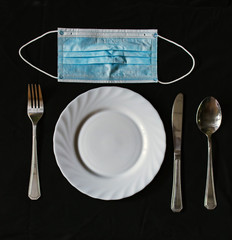 cutlery plate and medical mask