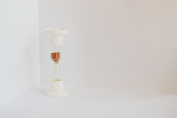 white hourglass on a white background