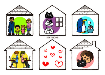 Fototapeta premium ステイホーム。家族と一緒に、大切な人と一緒に。stay home.stay safe.