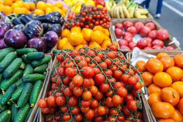 Fresh Organic Farm Tomatoes at the Market