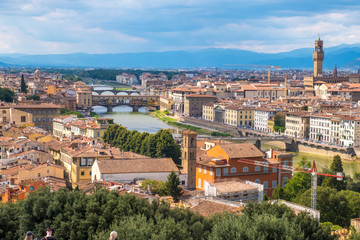 Fototapeta na wymiar View of Florence Skyline and landscape of Tuscany, Italy