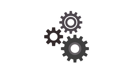 Cogwheel gear icons teamwork business concept modern 2d flat design gray