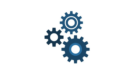 Cogwheel gear icons teamwork business concept modern 2d flat design blue