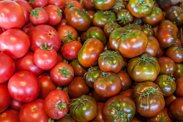 Fresh Organic Farm Tomatoes at the Market