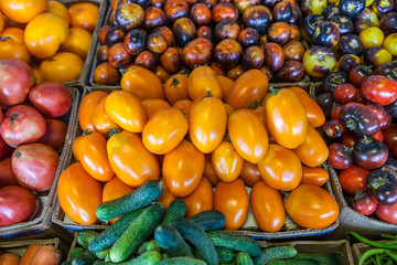 Fresh Organic Farm Tomatoes at the Market