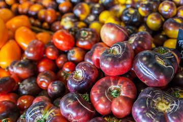 Fresh Organic Farm Tomatoes at the Market