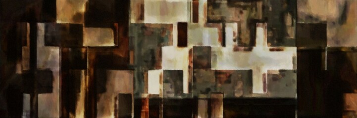 geometric mosaic abstract background with very dark green, rosy brown and pastel brown colors
