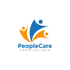People Care Logo Design Vector