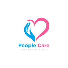 People Care Logo Design Vector