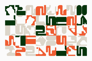 Unusual Abstract Geometric Artwork Composition