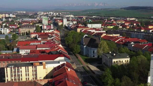 Aerial view of Spisska Nova Ves town in Slovakia
