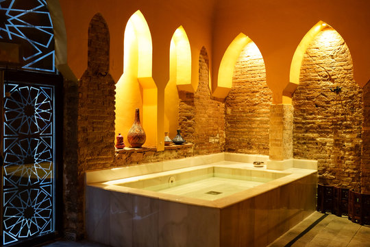 Arabic baths Hammam in Granada, Andalusia, Spain.