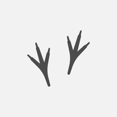 Chicken paw icon isolated on white background. Vector illustration.