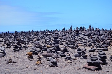 Cairns to the horizon at Tenerife