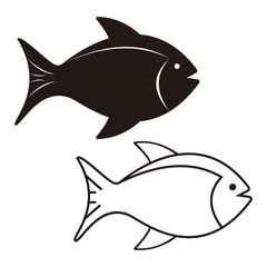 fish set, icon vector illustration sign