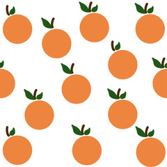 Flat peach seamless simple background, ripe orange fruit vector isolated illustration.