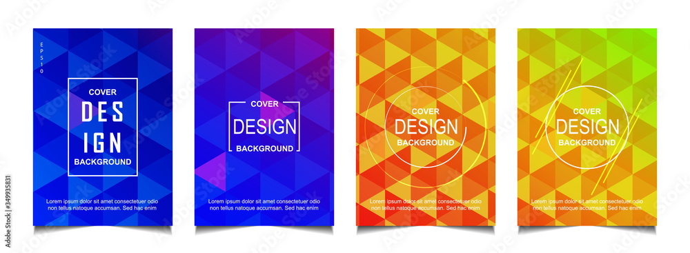 Aufkleber set of trendy gradient cover design abstract background template with dynamic soft colorful and wavy