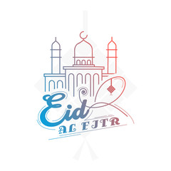 Eid al fitr design vector isolated on white background