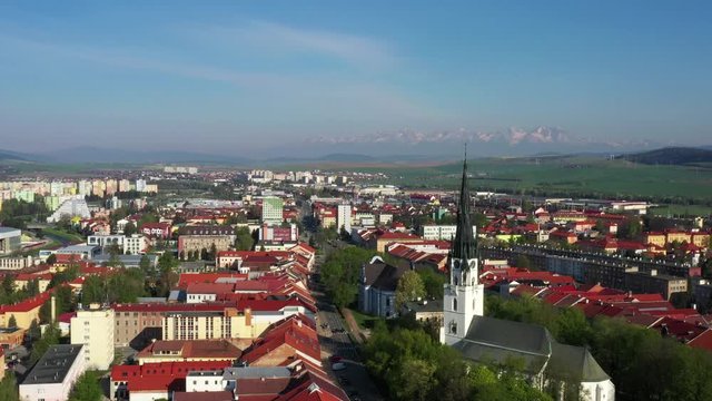 Aerial view of Spisska Nova Ves town in Slovakia