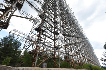 Duga was a Soviet over-the-horizon (OTH) radar system. Military antenna in Chernobyl.