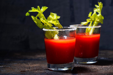 bloody mary alcoholic cocktail in glasses © cook_inspire