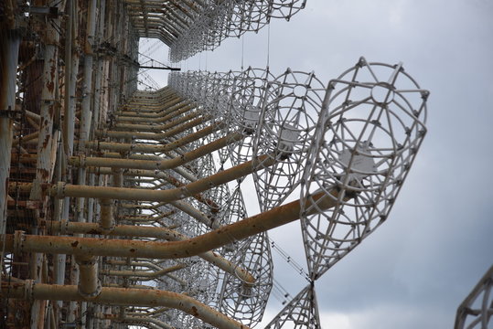 Duga was a Soviet over-the-horizon (OTH) radar system. Military antenna in Chernobyl.