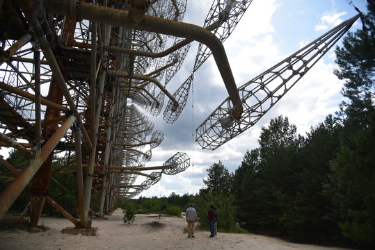 Duga was a Soviet over-the-horizon (OTH) radar system. Military antenna in Chernobyl.