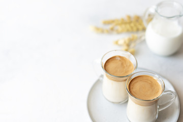 Iced Dalgona Coffee, a trendy fluffy creamy whipped coffee