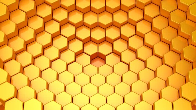 Hexagons Form A Wave. Loop background, 5 in 1, 3d rendering, 4k resolution
