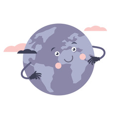 Earth cartoon character vector illustration