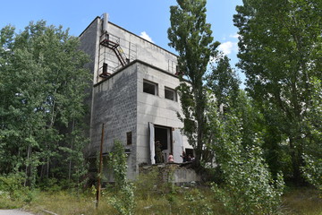 Abandoned Pripyat city at Chernobyl Exclusion Zone. Summer 2019.