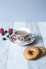 cup of coffee and cookies