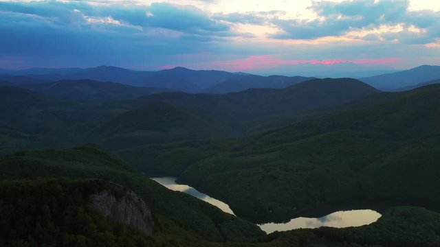 View of water reservoir Ruzin in Slovakia - Sunset