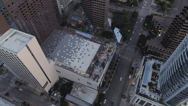 Drone Video JW Marriott Outside Terrace Downtown Austin Texas USA