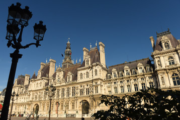 Fototapeta premium Hôtel de Ville (City Hall) in Paris, France.