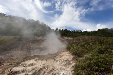 The geothermal activity at park in north Sulawesi