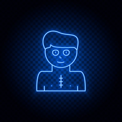 Heart operation blue neon vector icon .Transparent background. Blue neon vector icon