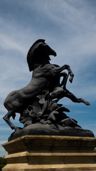 
Sculpture of Emmanuel Fremiet depicting the fight of a zebra with a lioness in Świerklaniec Park. Ready for entry.