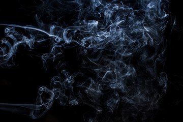 White smoke on a black background