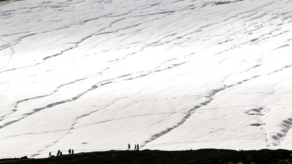 Icefield Parkway Gletscher - Menschen so klein im Vergleich zur Natur