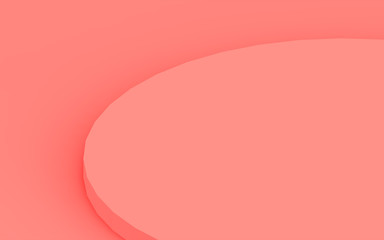 3d pink coral cylinder podium minimal corner studio background. Abstract 3d geometric shape object illustration render. Display for valentine product.