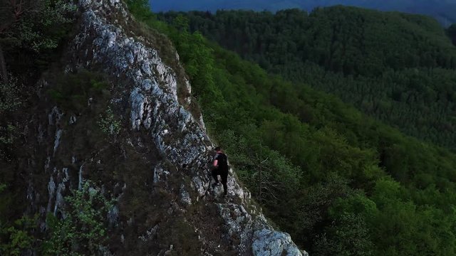 Aerial view of Sivec mountains in Slovakia - Sunset
