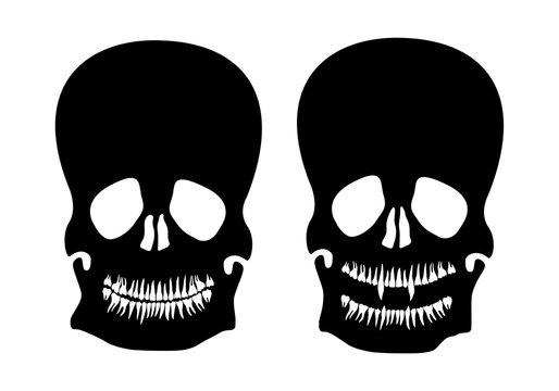 Halloween mask skull with teeth ornament. Vector illustration.