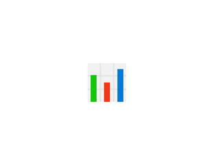 Bar chart vector flat icon. Isolated increasing, decreasing graph bar emoji illustration 